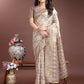 Shree Shyam Fashion Graceful Beige & Brown Linen Cotton Saree - Lightweight Elegance for Modern Women