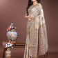 Shree Shyam Fashion Graceful Beige & Brown Linen Cotton Saree - Lightweight Elegance for Modern Women