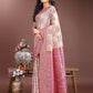 Shree Shyam Fashion Graceful Beige & Pink Linen Cotton Saree - Lightweight Elegance for Modern Women