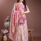 Shree Shyam Fashion Graceful Beige & Pink Linen Cotton Saree - Lightweight Elegance for Modern Women