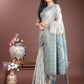 Shree Shyam Fashion Graceful Beige & Sea Green Linen Cotton Saree - Lightweight Elegance for Modern Women