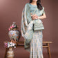 Shree Shyam Fashion Graceful Beige & Sea Green Linen Cotton Saree - Lightweight Elegance for Modern Women