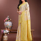 Shree Shyam Fashion Graceful Beige & Yellow Linen Cotton Saree - Lightweight Elegance for Modern Women
