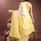 Shree Shyam Fashion Graceful Beige & Yellow Linen Cotton Saree - Lightweight Elegance for Modern Women