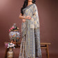 Shree Shyam Fashion Graceful Beige & Grey Linen Cotton Saree - Lightweight Elegance for Modern Women