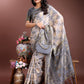 Shree Shyam Fashion Graceful Beige & Grey Linen Cotton Saree - Lightweight Elegance for Modern Women