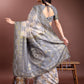 Shree Shyam Fashion Graceful Beige & Grey Linen Cotton Saree - Lightweight Elegance for Modern Women