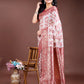 Shree Shyam Fashion Maroon Linen Cotton Woven Zari Work Traditional Tassel Saree