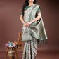 Shree Shyam Fashion Green Linen Cotton Woven Zari Work Traditional Tassel Saree