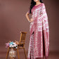 Shree Shyam Fashion Purple Linen Cotton Woven Zari Work Traditional Tassel Saree