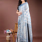 Shree Shyam Fashion Sky Blue Linen Cotton Woven Zari Work Traditional Tassel Saree