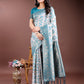 Shree Shyam Fashion Sea Green Linen Cotton Woven Zari Work Traditional Tassel Saree