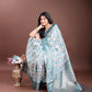 Shree Shyam Fashion Sea Green Linen Cotton Woven Zari Work Traditional Tassel Saree