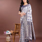 Shree Shyam Fashion Navy Blue Linen Cotton Woven Zari Work Traditional Tassel Saree