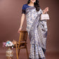 Shree Shyam Fashion Navy Blue Linen Cotton Woven Zari Work Traditional Tassel Saree