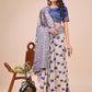 Shree Shyam Fashion Elegant Off-White & Blue Linen Cotton Saree with Zari Woven Border and Pallu - Soft Lightweight Saree for Daily,Festive & Office Wear