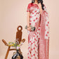 Shree Shyam Fashion Elegant Off-White & Maroon Linen Cotton Saree with Zari Woven Border and Pallu - Soft Lightweight Saree for Daily,Festive & Office Wear