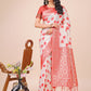 Shree Shyam Fashion Elegant Off-White & Red Linen Cotton Saree with Zari Woven Border and Pallu - Soft Lightweight Saree for Daily,Festive & Office Wear