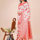 Shree Shyam Fashion Elegant Off-White & Red Linen Cotton Saree with Zari Woven Border and Pallu - Soft Lightweight Saree for Daily,Festive & Office Wear