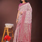 Shree Shyam Fashion Pink Linen Saree with Rich Woven Zari Work - Elegant Ethnic Saree for Festive & Office Wear