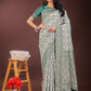 Shree Shyam Fashion Green Linen Saree with Rich Woven Zari Work - Elegant Ethnic Saree for Festive & Office Wear