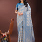 Shree Shyam Fashion Sky Blue Linen Saree with Rich Woven Zari Work - Elegant Ethnic Saree for Festive & Office Wear
