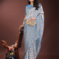 Shree Shyam Fashion Sky Blue Linen Saree with Rich Woven Zari Work - Elegant Ethnic Saree for Festive & Office Wear