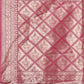 Shree Shyam Fashion Elegant Pink & Cream Linen Saree with Geometric Design and Zari Border - Festive & Party Wear