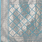 Shree Shyam Fashion Elegant Sea Green & Cream Linen Saree with Geometric Design and Zari Border - Festive & Party Wear