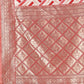 Shree Shyam Fashion Elegant Red & Cream Linen Saree with Geometric Design and Zari Border - Festive & Party Wear