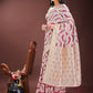 Shree Shyam Fashion Elegant Beige & Coral Linen Saree with Zari Border and Abstract Pattern - Premium Festive & Office Wear