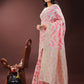 Shree Shyam Fashion Elegant Beige & Coral Linen Saree with Zari Border and Abstract Pattern - Premium Festive & Office Wear