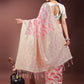 Shree Shyam Fashion Elegant Beige & Coral Linen Saree with Zari Border and Abstract Pattern - Premium Festive & Office Wear