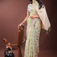 Shree Shyam Fashion Elegant Beige & Coral Linen Saree with Zari Border and Abstract Pattern - Premium Festive & Office Wear