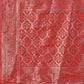 Shree Shyam Fashion Stunning Beige & Red Linen Saree with Floral Print and Rich Zari Pallu - Festive & Traditional Wear