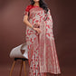 Shree Shyam Fashion Stunning Beige & Red Linen Saree with Floral Print and Rich Zari Pallu - Festive & Traditional Wear