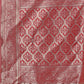 Shree Shyam Fashion Stunning Beige & Red Linen Saree with Floral Print and Rich Zari Pallu - Festive & Traditional Wear