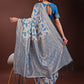Shree Shyam Fashion Stunning Beige & Red Linen Saree with Floral Print and Rich Zari Pallu - Festive & Traditional Wear