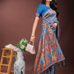 Astita Vibrant Copper & Blue Banarasi Silk Saree with Colorful Pallu - Perfect Blend of Tradition and Festive Elegance | Swadesiicart