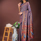 Astita Vibrant Copper & Navy Blue Banarasi Silk Saree with Colorful Pallu - Perfect Blend of Tradition and Festive Elegance | Swadesiicart
