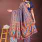 Astita Vibrant Copper & Navy Blue Banarasi Silk Saree with Colorful Pallu - Perfect Blend of Tradition and Festive Elegance | Swadesiicart