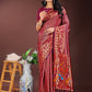 Astita Vibrant Copper & Magenta Banarasi Silk Saree with Colorful Pallu - Perfect Blend of Tradition and Festive Elegance | Swadesiicart