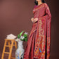 Astita Vibrant Copper & Magenta Banarasi Silk Saree with Colorful Pallu - Perfect Blend of Tradition and Festive Elegance | Swadesiicart