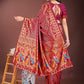 Astita Vibrant Copper & Magenta Banarasi Silk Saree with Colorful Pallu - Perfect Blend of Tradition and Festive Elegance | Swadesiicart