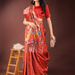 Astita Vibrant Copper & Red Banarasi Silk Saree with Colorful Pallu - Perfect Blend of Tradition and Festive Elegance | Swadesiicart
