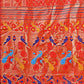 Astita Vibrant Copper & Red Banarasi Silk Saree with Colorful Pallu - Perfect Blend of Tradition and Festive Elegance | Swadesiicart