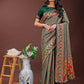Astita Fiery Green Banarasi Silk Saree with Gold Zari and Colorful Pallu - Perfect for Bridal,Wedding & Festive Glamour | Swadesiicart