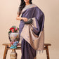 Shree Shyam Fashion Graceful Navy Blue & Beige Lichi Silk Saree with Elegant Woven Pallu - Timeless Beauty for Every Occasion