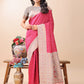 Shree Shyam Fashion Graceful Pink & Beige Lichi Silk Saree with Elegant Woven Pallu - Timeless Beauty for Every Occasion