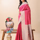 Shree Shyam Fashion Graceful Pink & Beige Lichi Silk Saree with Elegant Woven Pallu - Timeless Beauty for Every Occasion